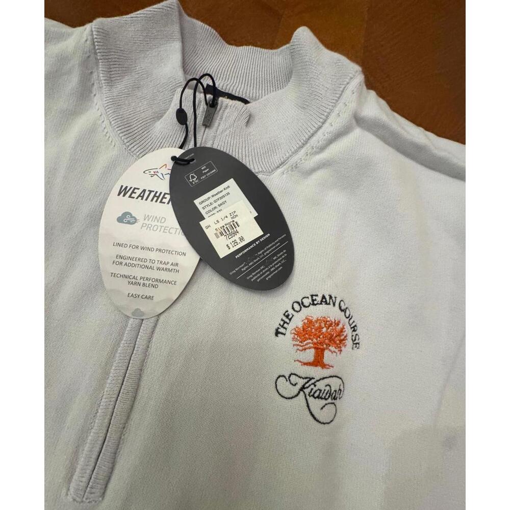 Ocean Course Greg Norman Wind Protection White Zip-Up Sweater - Picture 2 of 8